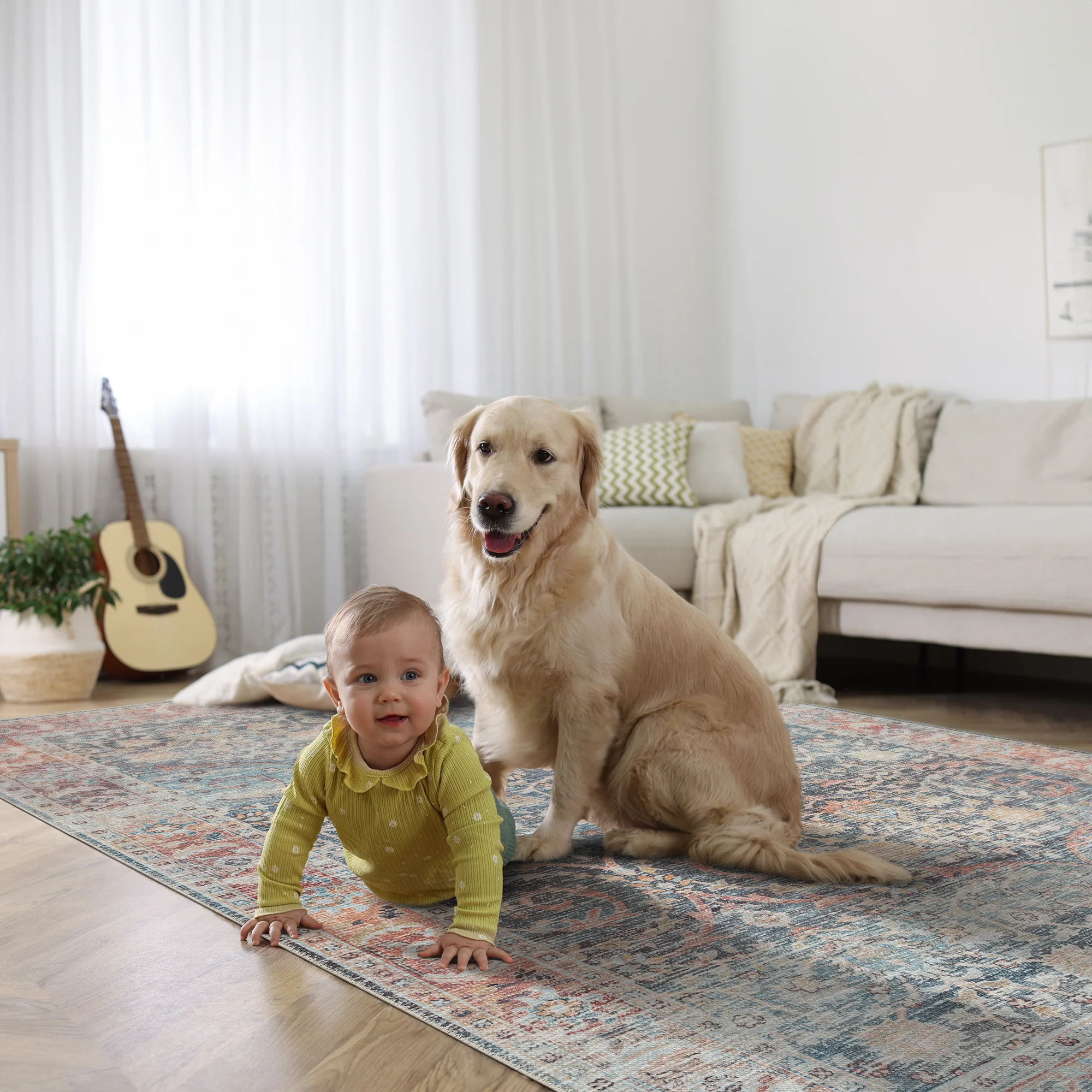 Caria CR-02 Traditional Washable Rug | Non-Slip - Image 12