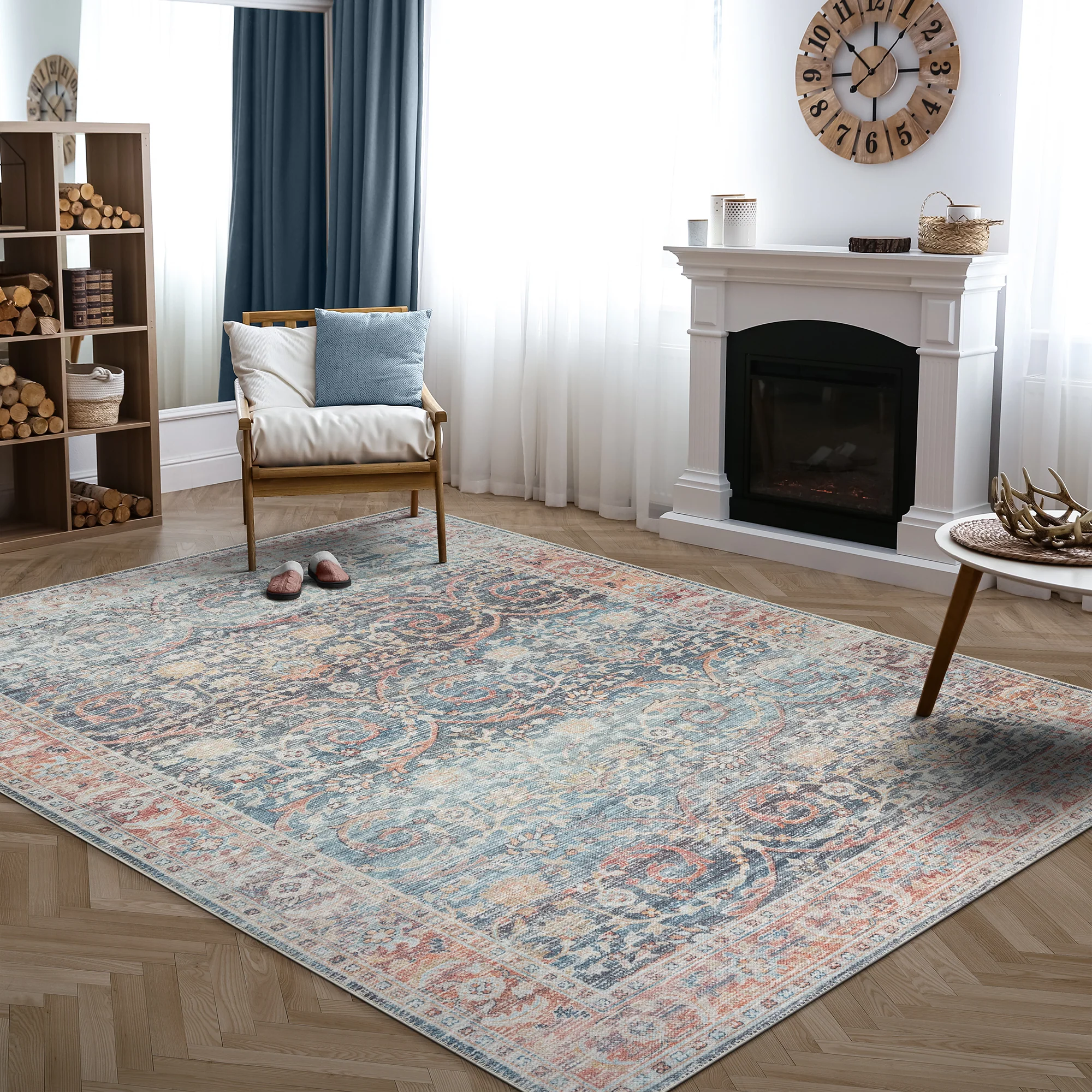Caria CR-02 Traditional Washable Rug | Non-Slip - Image 3