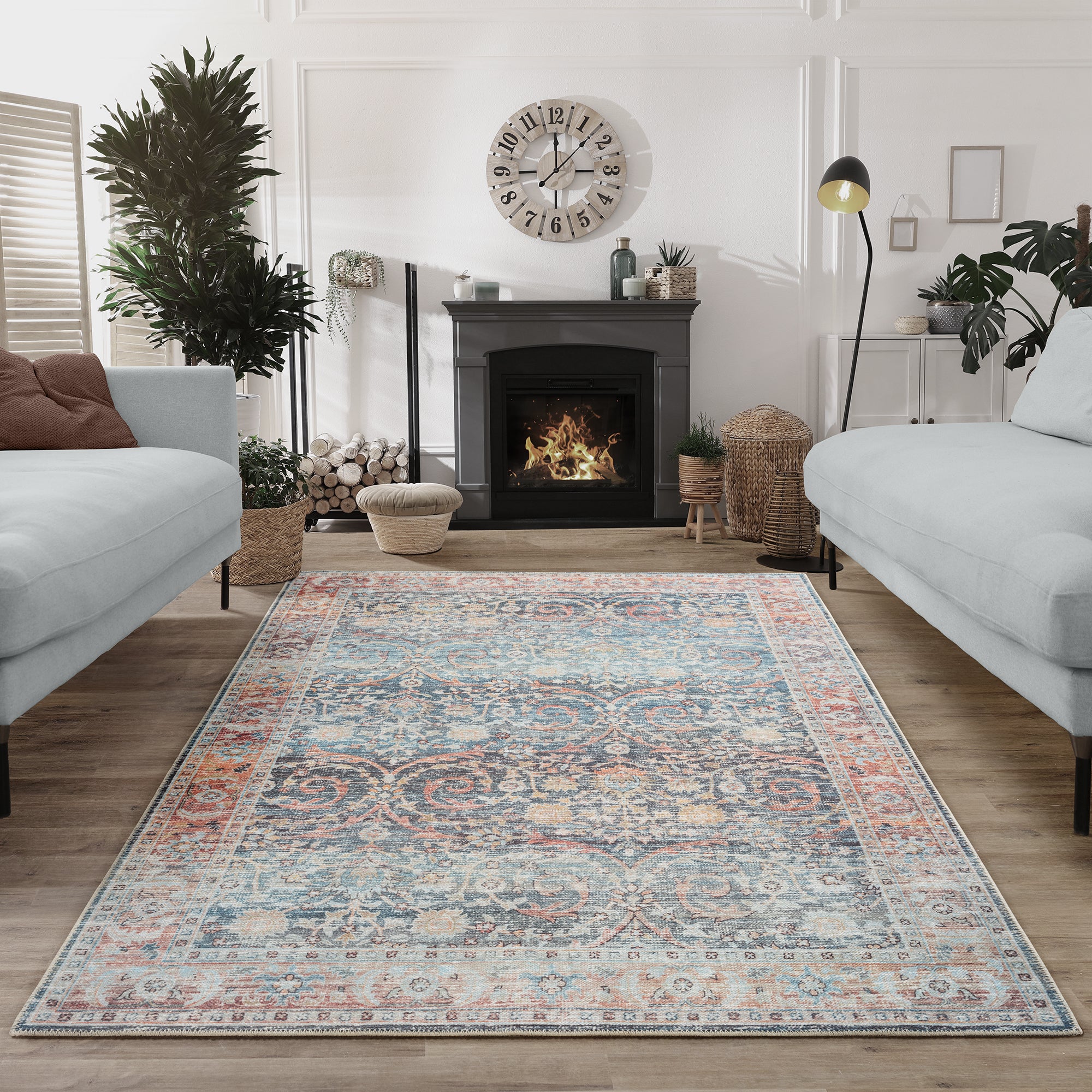 Caria CR-02 Traditional Washable Rug | Non-Slip - Image 4