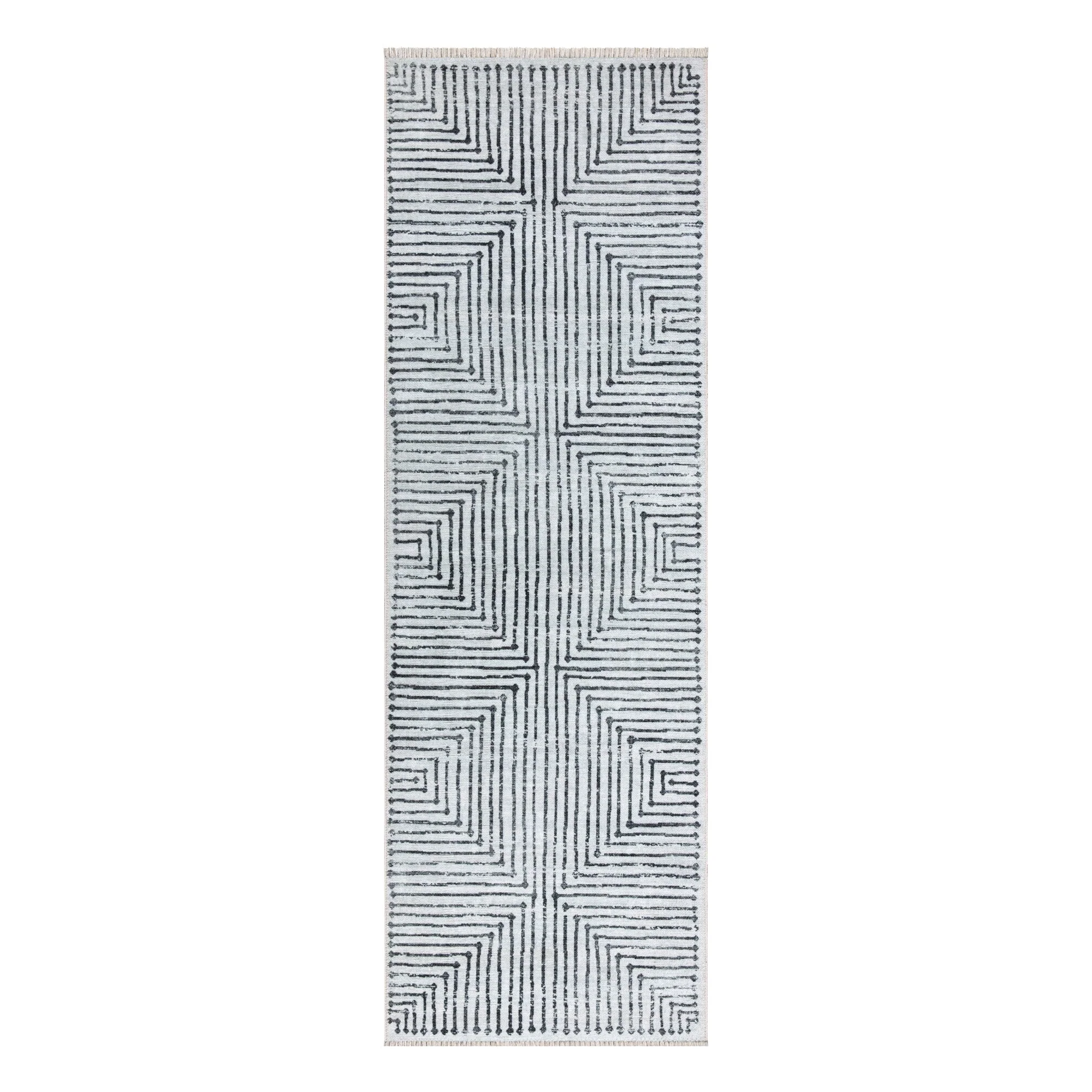 Caria CR-22 Striped Washable Rug | Non-Slip - Image 9