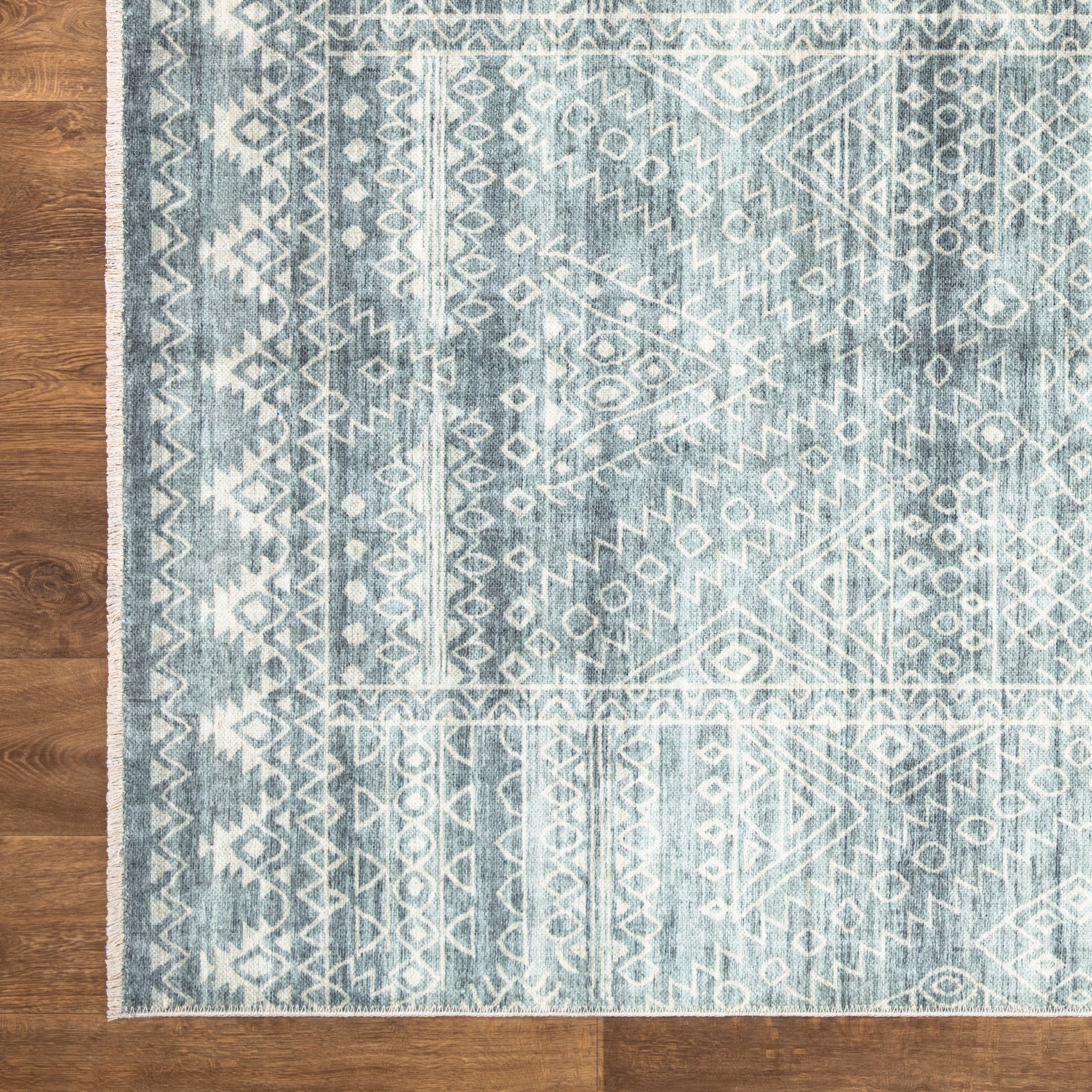 Caria CR-26 Geometric Washable Rug | Non-Slip - Image 5