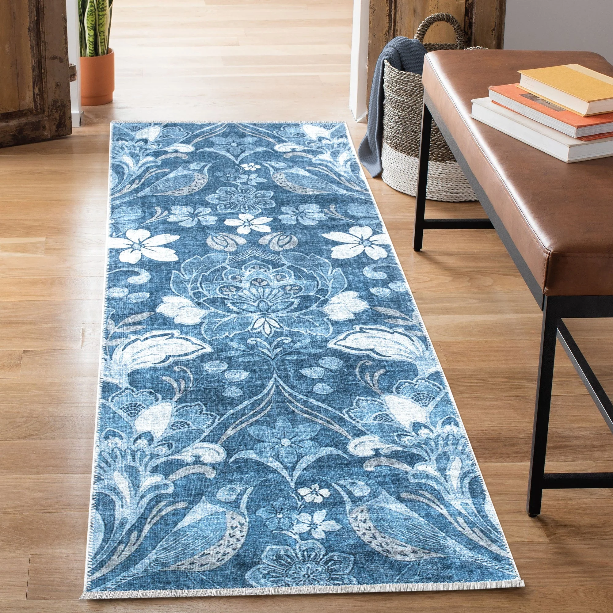 Caria CR-28 Floral Washable Rug | Non-Slip - Image 10
