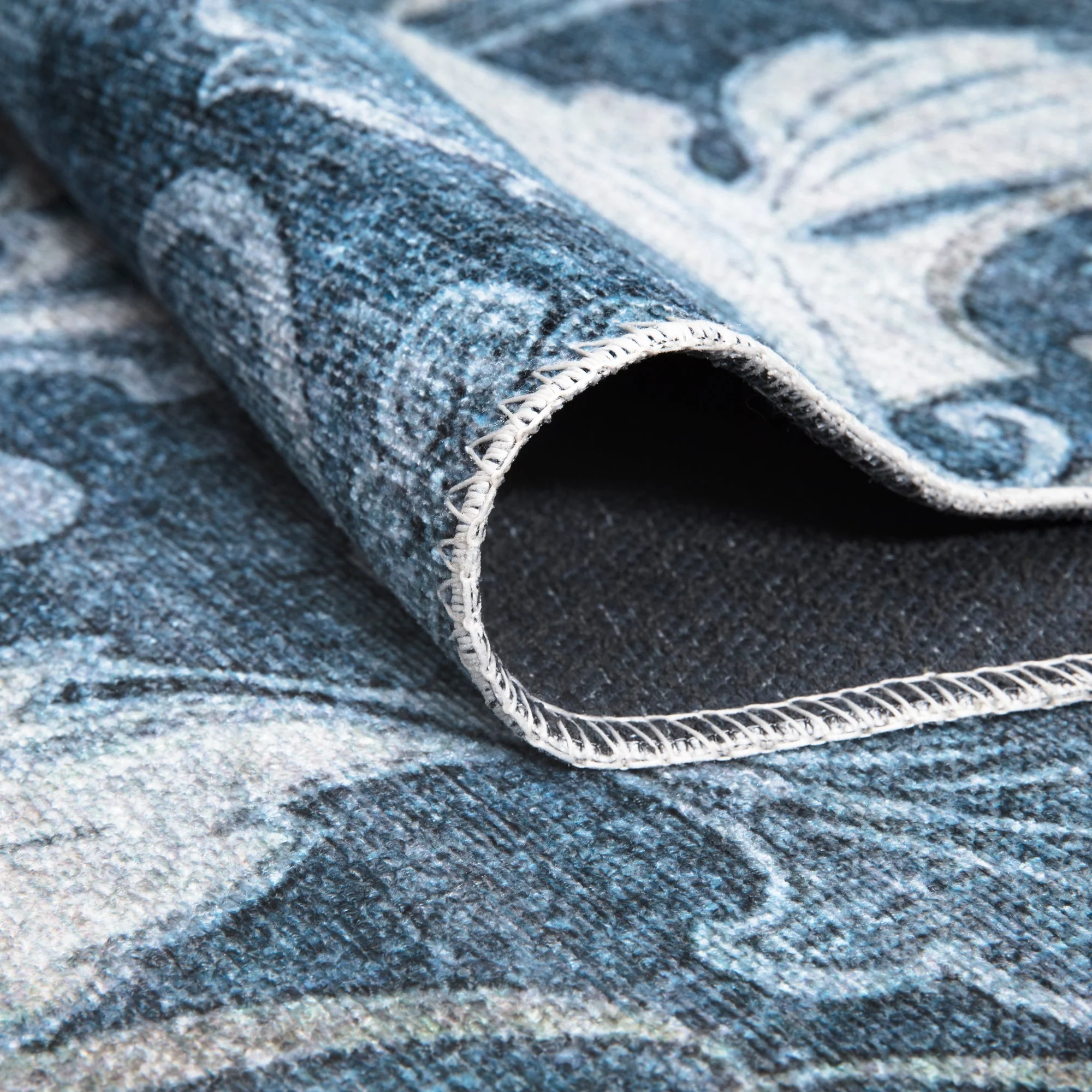 Caria CR-28 Floral Washable Rug | Non-Slip - Image 3