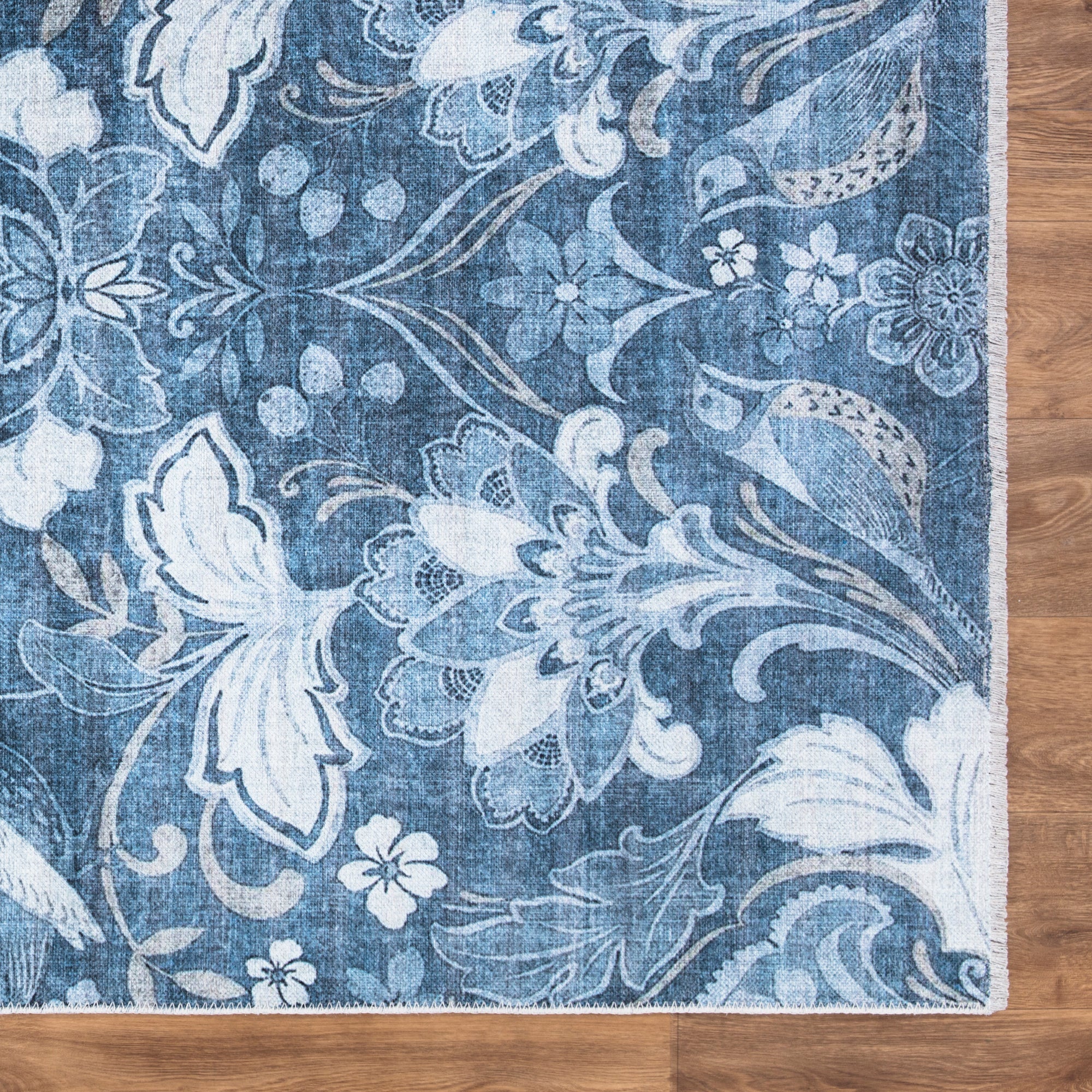Caria CR-28 Floral Washable Rug | Non-Slip - Image 5