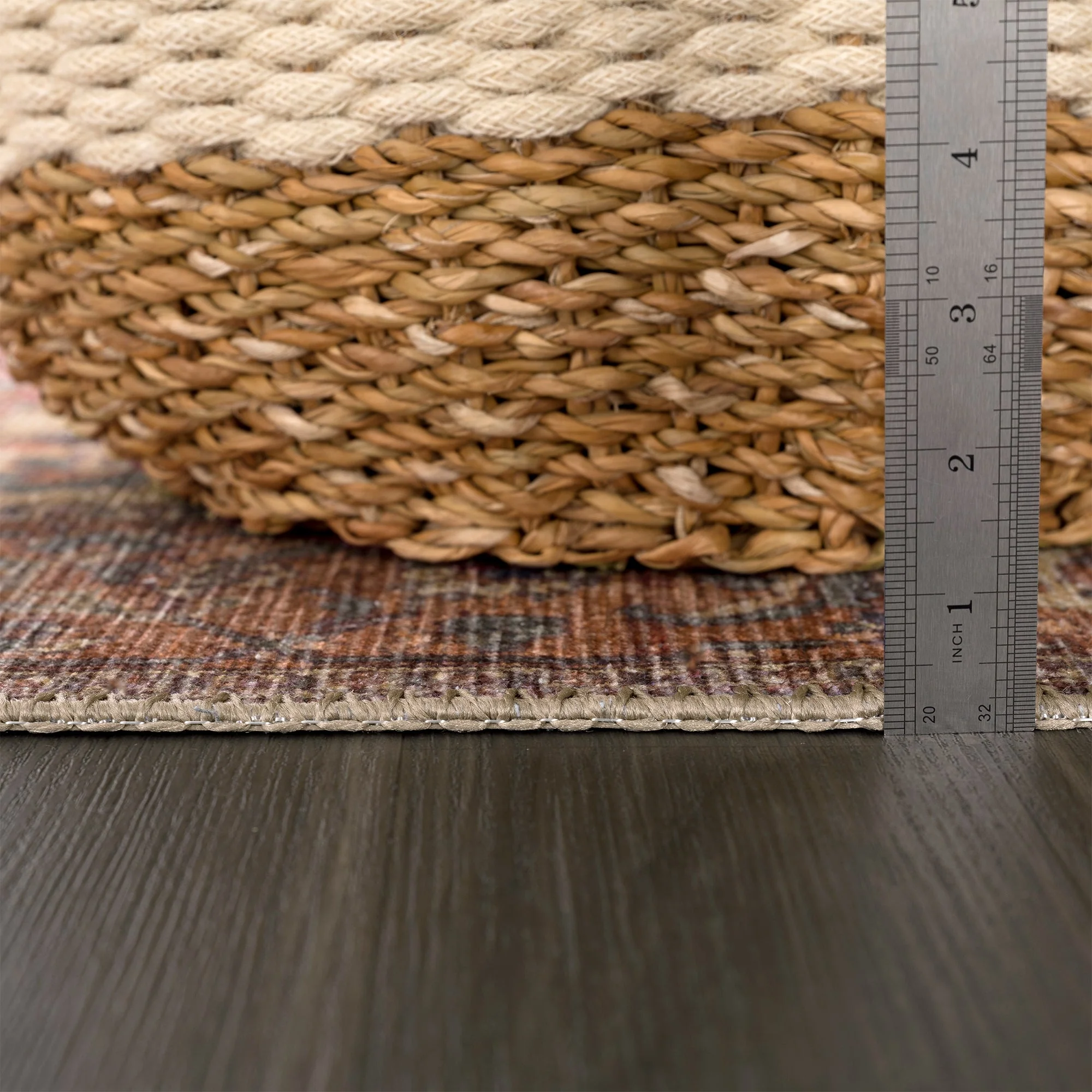 Ionia IO-08 Traditional Washable Rug | BEIGE/TERRACOTTA | Non-Slip - Image 8