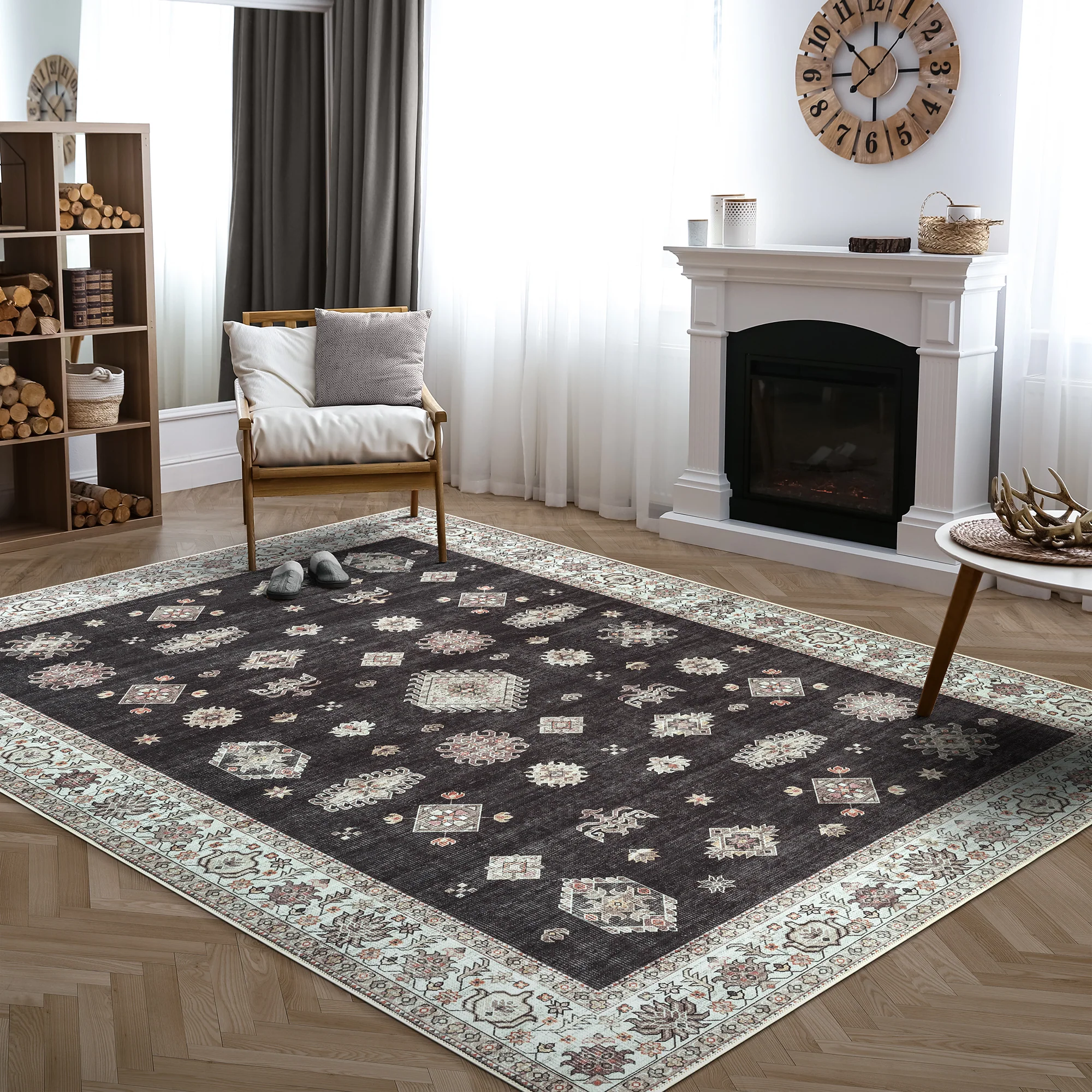 Ionia IO-16 Traditional Washable Rug | Non-Slip - Image 3