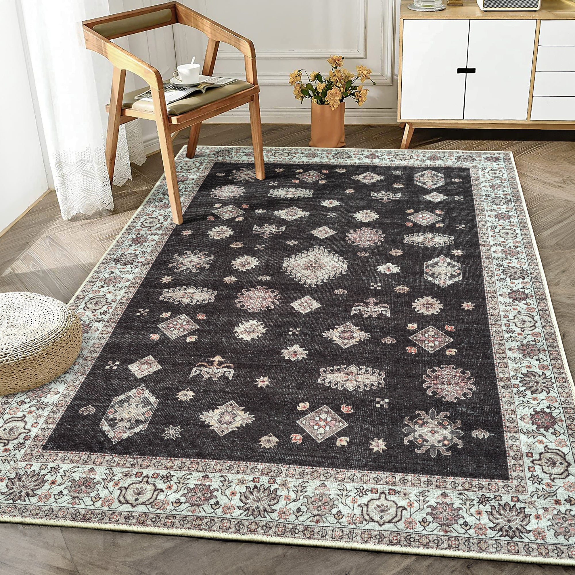 Ionia IO-16 Traditional Washable Rug | Non-Slip - Image 7