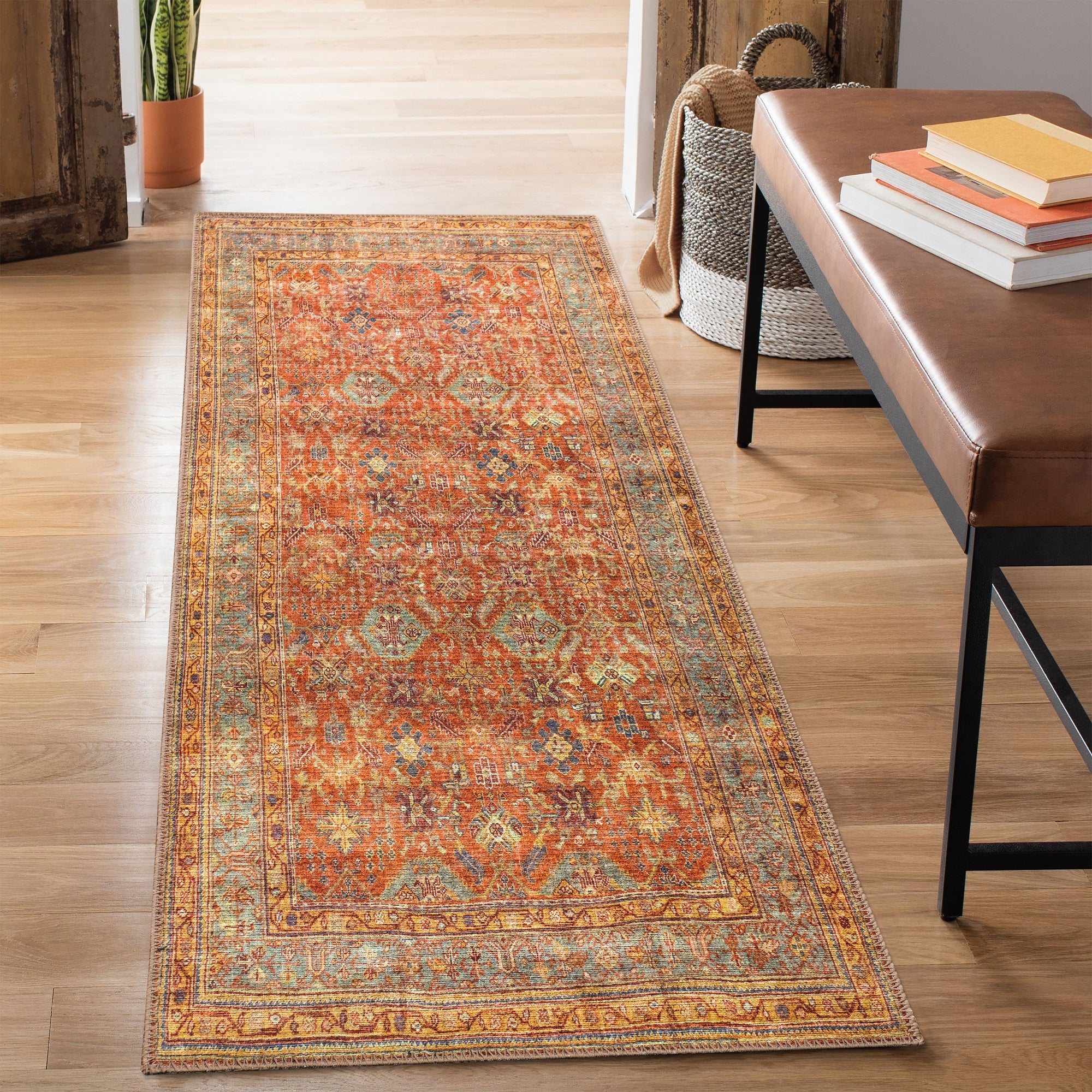 Ionia IO-19 Traditional Washable Rug | Non-Slip - Image 9