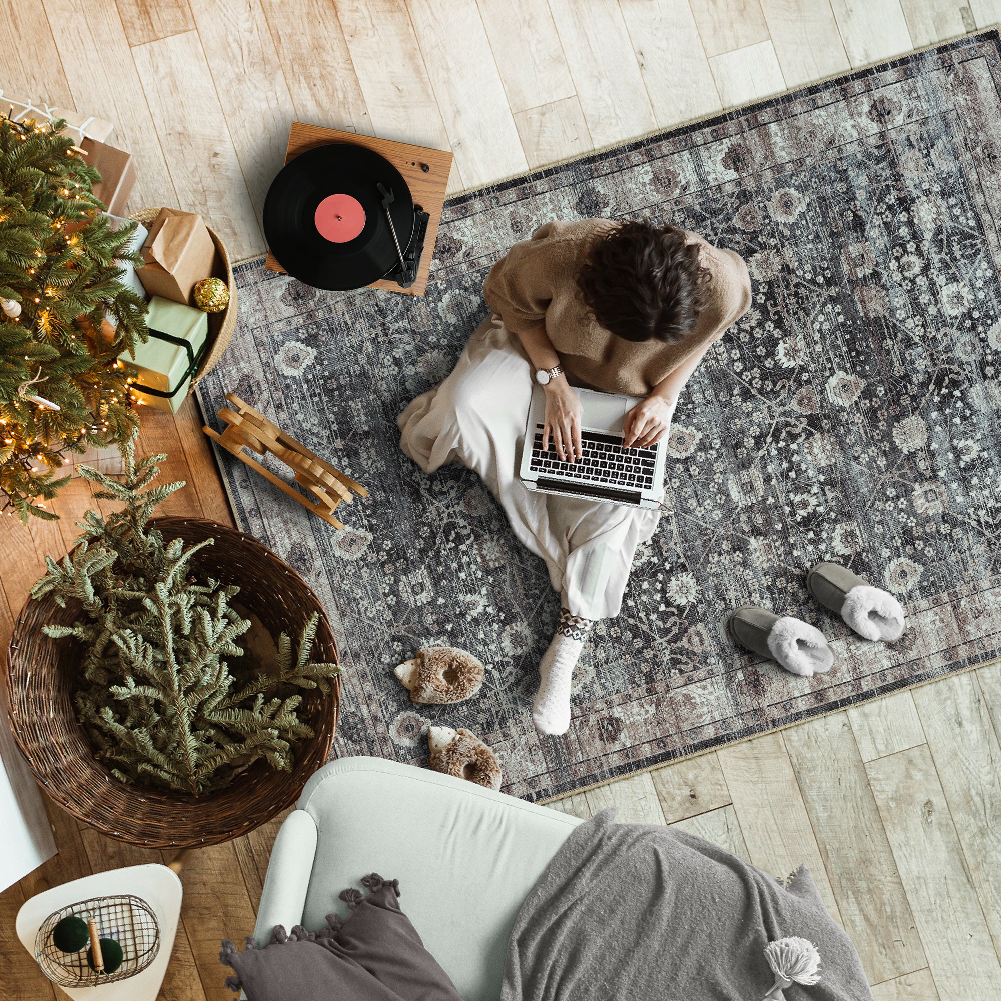 Ionia IO-24 Traditional Washable Rug | Non-Slip - Image 15