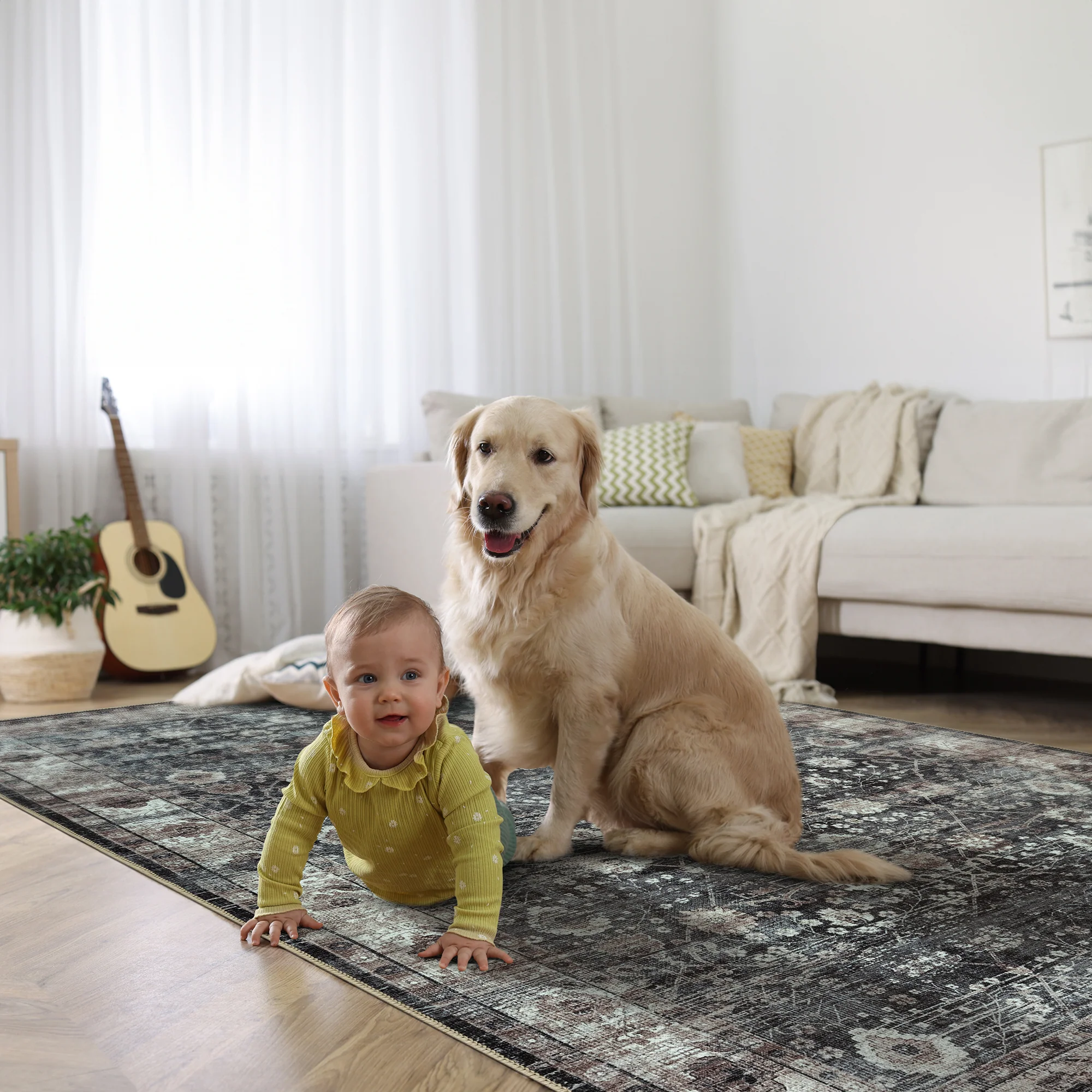 Ionia IO-24 Traditional Washable Rug | Non-Slip - Image 17