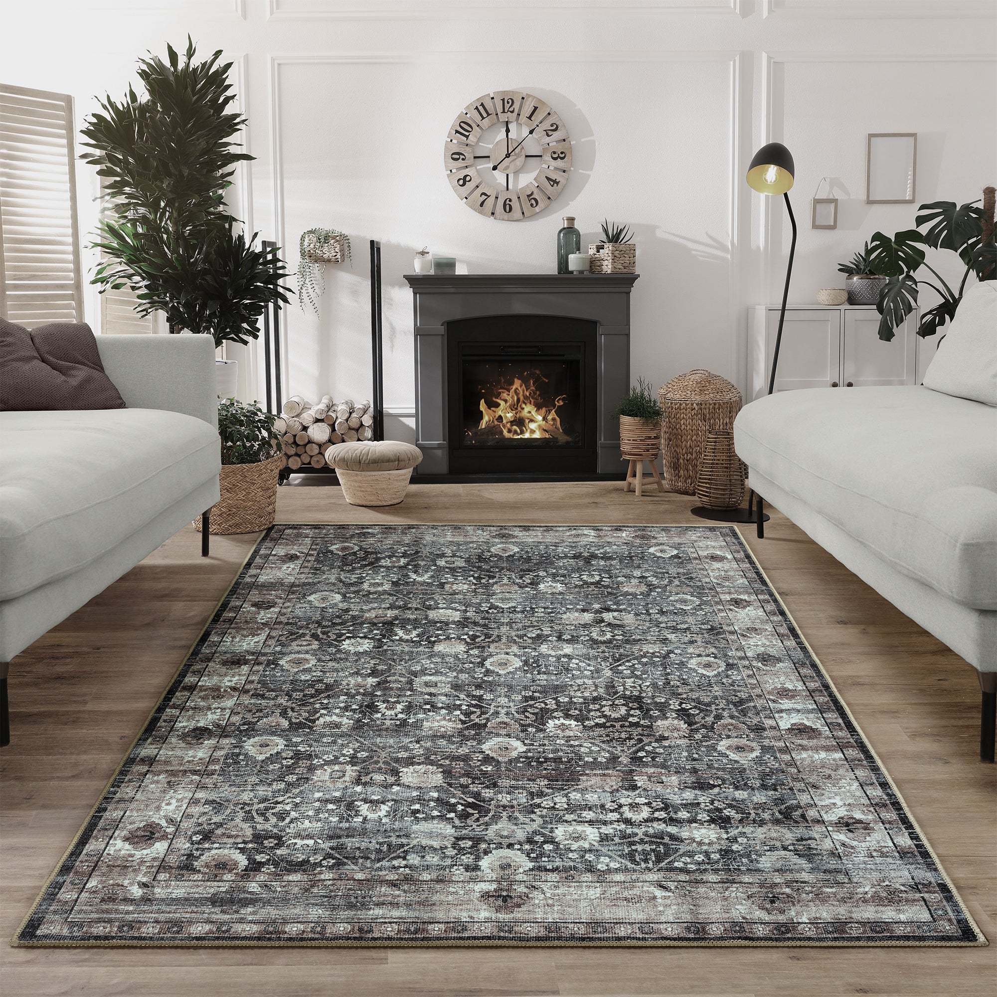 Ionia IO-24 Traditional Washable Rug | Non-Slip - Image 4
