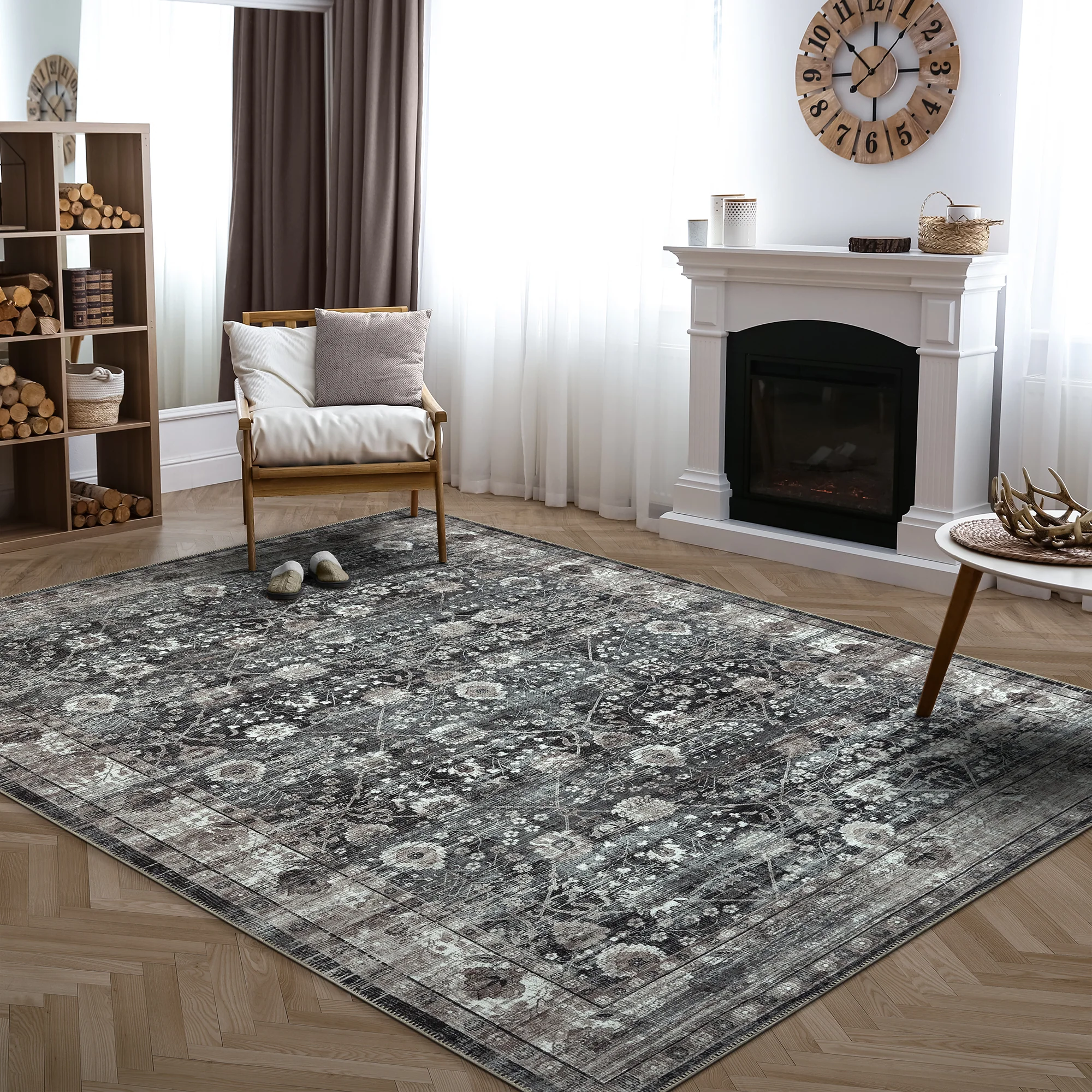 Ionia IO-24 Traditional Washable Rug | Non-Slip - Image 5